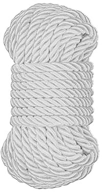 Braided Nylon Silk Ropes - Extra Strength Durable and Soft Thick Multi-Purpose Length 32ft with 8mm Diameter – Pack of 1 Rope (White)