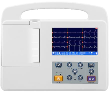 Mavdecll Portable ECG/EKG Monitor, Professional Color LCD Digital 12 Lead 3 Channel Device with Printing Paper, 5-inch Screen, for Medical Oral Care Vital Signs Intensive Care Unit CCU