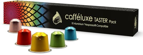 Cafféluxe Aluminum Coffee Pods – 10 Nespresso Compatible Capsules – A Taste of Italy - Coffee Pods for Nespresso Machine – Espresso Pod – Variety Capsules