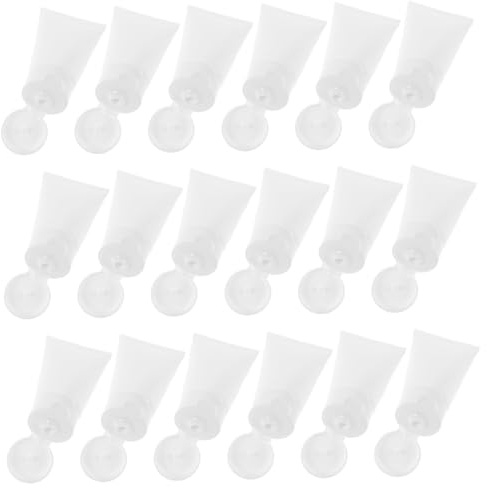 DEARMAMY 50 pezzi Bottiglie Viaggio Tubetti Morbidi Ricaricabili per Lozioni e Detergenti Tubi Vuoti Plastica con Antiperdita per Cosmetici e Della