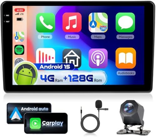 4G&128G VECHTEL 9 tum Bilradio för Ducato 3/Peugeot Boxer 2/Citroen Jumper2 2011-2022 med trådlös Android Auto Carplay, Auto Bluetooth FM/RDS-radio, EQ, Navi Wi-FI/AHD backkamera