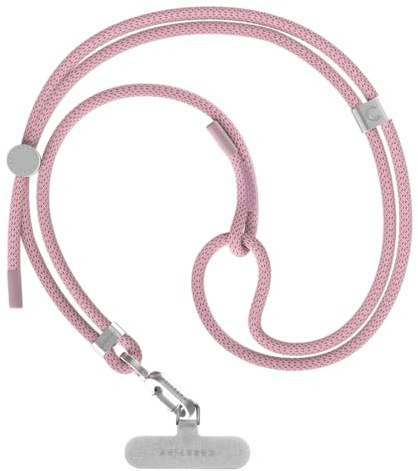 CASETiFY 6mm Rope Cross Body Strap with Card - Flecked Blush Pink