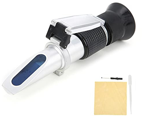 Refraktometer, Zucker - Messgerät aus Aluminiumlegierung, 0-90% Messbereich, hohe Genauigkeit 0,20% - robust, anwenderfreundlich, ideal für Bierbrauen, Imker und