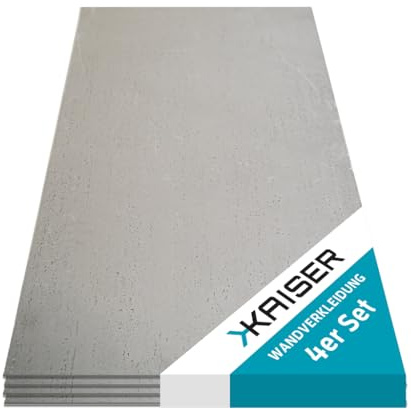 Revêtement mural Kaiser 120 x 60 cm - Panneau mural imitation béton Déco - imperméable, léger, montage facile - Lot de 4 pièces