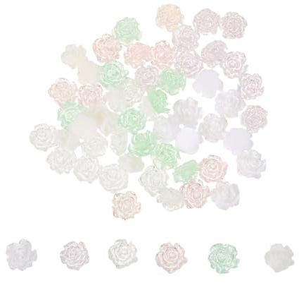OSALADI 60 Piezas Uso de Accesorios para Uñas de Flor Miniatura Decoración de Resina para Uñas Postizas Adornos Iridiscentes para Manicura DIY Kit de Decoración Flores