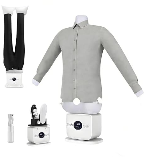 ZHDANB Hands-Free Automatic steam Iron, 360° All-Round Drying, 1400W Clothes Steamer and Dryer, 109-Pore Inflatable Shirt Ironer, Fast Ironing in 8Min, for Shirts, Pants and Shoes 3in1