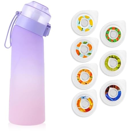 Générique Gourde de sport de 650 ml avec capsules disponibles en 7 saveurs. Fabriquée en Tritan résistant aux variations de température, elle offre un goût fruité naturel（Dégradé violet et rose）