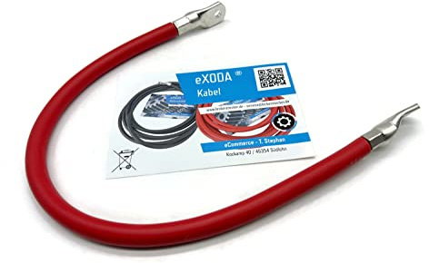 eXODA 70 mm² Batteriekabel 50cm M8 Kabelschuhe Rot für Auto Boot Motorrad
