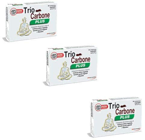 Pool pharma 3X TRIO CARBONE PLUS - Integratore di Estratti Vegetali da 120 CPR - TRIOCARBONE