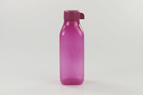 TUPPERWARE To Go Eco 500 ml dunkel pink quadtratisch Flasche Öko Quader EcoEasy