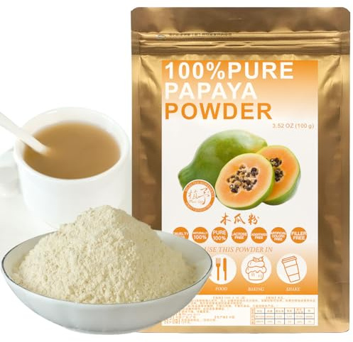 Plant Gift 100% Pure Papaya powder 木瓜粉 Polvo dietético natural, polvo de papaya, no transgénico y vegetariano 100g