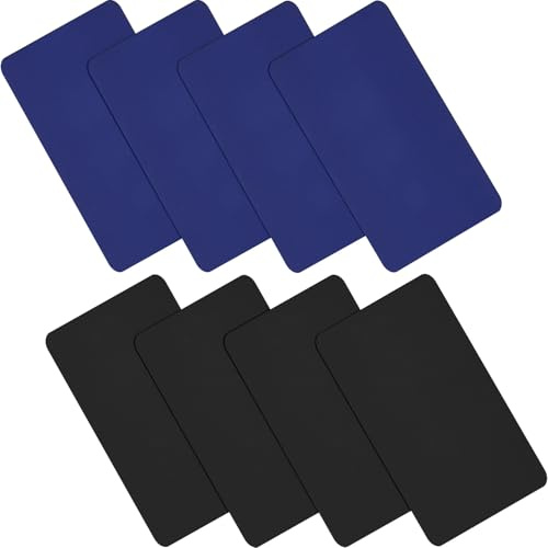 WILLBOND 8 Stücke Nylon Patches Selbstklebende Nylon Patches wasserdichte Patches für Kleidung Daunenjacke Zelt Kleidung Tasche (Schwarz, Dunkelblau)