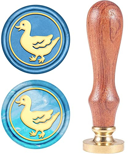 craspire Wachs-Siegel-Stempel, Jahrgang Wachssiegelstempel Ente Retro Holzstempel Abnehmbar Messingkopf 25 mm Für Hochzeit Umschläge Einladungen Verschönerung