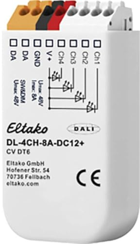 Eltako 4-Kanal DALI-LED-Dimmer 8A DL-4CH-8A-DC12+