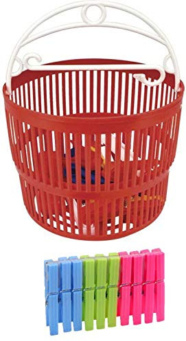 Fercasashop - cestello portamollette a 2 fasce magico + 10 mollette colorate