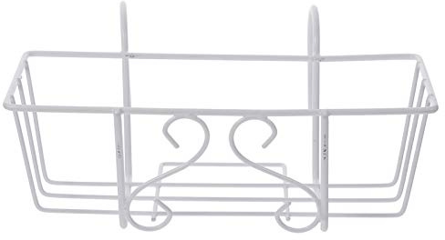 BESTonZON Hängender Pflanzenständer aus Weißem Eisen Quadratischer Blumentopfhalter für Balkon und Küche Dekoratives Blumenregal im Europäischen Stil