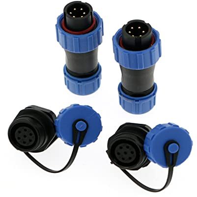 Uonecn 6 pin Connettore Aeronautico, IP68 SP13 Accessorio Elettrico, prese Convertitore Impermeabile 2Pcs