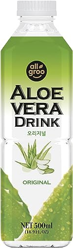 Allgroo Aloe Vera Drink - Erfrischendes Aloe-Vera-Getränk - Geschmacksrichtung: Pur mit Honig verfeinert und Fruchtfleisch - Einwegpfand, Vorteilspack (12 x 500 ml)