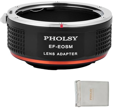 PHOLSY Adattatore Manuale Compatibile con Obiettivo Canon EF su Canon EF-M | Compatibile con Obiettivo Canon EF e Fotocamera Canon EF-M (EOS-M), Canon EF a EF-M, EF su EF-M, EF su EOS-M