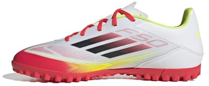 adidas Unisex F50 Club Football Boots Turf, FTWR White/core Black/Solar Yellow, 9.5 UK