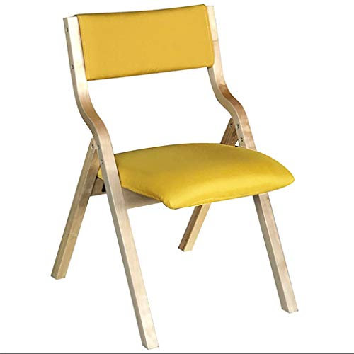Massivholz-Klappstuhl Für Besprechungszimmer, Abnehmbarer Und Waschbarer Computerstuhl Aus Stoff Für Das Büro. Schreibtisch, Esstisch, Hoher Hocker Für Zuhause (Color : Gelb, S : 48.5 * 46 * 78.5 cm)