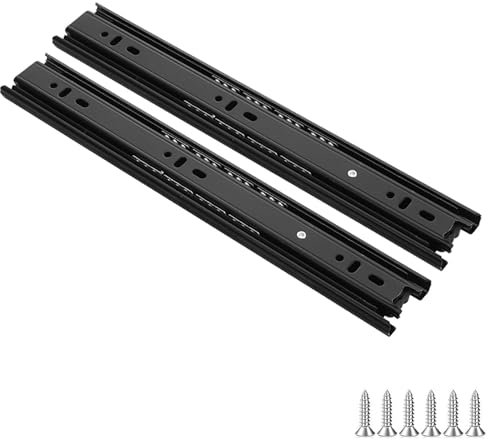 SWAYVES Hochleistungs-Schubladenschienen, Seitlich Montiert, Vollauszug, 3-Fach, Kugellager, Edelstahl-Hardware, Schubladenschienen, Für Küchenschrankschublade/B(Mute)/25Cm/9.8Inch