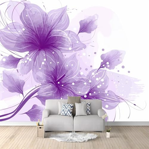 Fototapete Panorama Wandbild Lila Blume Blumig Lila Art Fototapete Wandtapete Wohnzimmer Kinderzimmer Wanddeko Vlies Tapeten Poster TV Hintergrund Wandbilder 400x280 cm