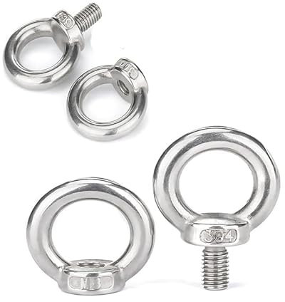 GddOGUK Augbolzen 1 Stück M16 Augenschraube, Augenmutter, 304 Edelstahl, Hakenring, Augenschraube, Augenschraube, Silber, Schulter-Augenschraube, Innen- und Außenbereich Einfache Struktur