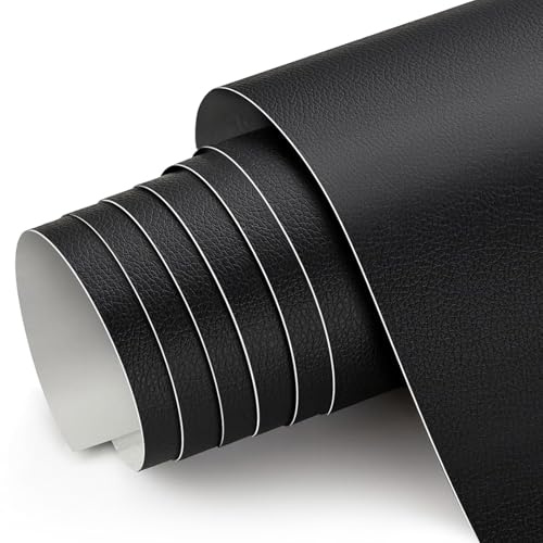 Leder Reparatur Patch, 30 x 100cm Kunstleder Selbstklebend, Lederflicken Selbstklebend Leder Reparatur Patch, für Sofa, Möbel, Autositze, Jacken, Taschen (Schwarz)