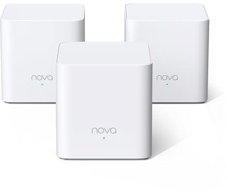 Tenda AX1500 Mesh WiFi 6 System Nova MX3 - Cubre hasta 3500 pies Cuadrados - Sistema WiFi 6 Mesh para Todo el hogar - Router de Malla Gigabit para 80 Dispositivos - Red de Malla de Doble Banda