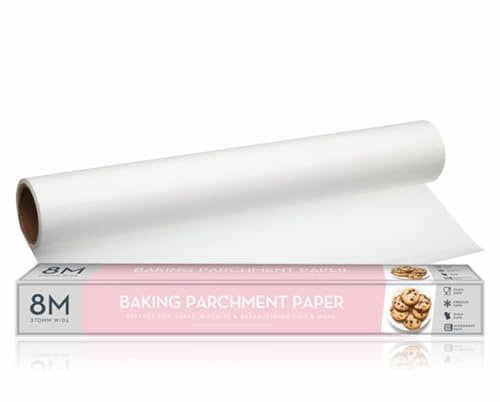 PURANEX Parchment Paper Rolls (2 Pack) - 37cm x 8m, Heavy Duty, Non-Stick, Baking, Oven, Air Fryer,Perfect for Cakes,Biscuits & Bread,Lining tins &More
