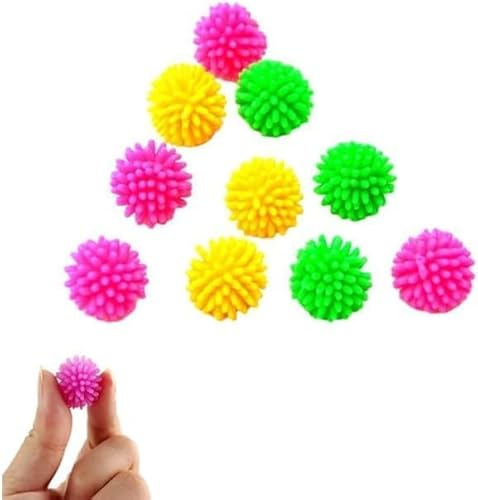 Lot de 10 balles de massage pour zones réflexes - 2,5 cm - Boules d'acupression multicolores avec picots - Idéal pour la physiothérapie, la rééducation des mains et le soulagement du stress