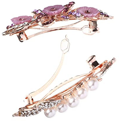 MOTHNUR 2stücke Kleine Perlen-blumen Haarklammern Aus Legiertem Elegante Blattform Natürliche Optik Für Festliche Anlässe Wie Hochzeit Und Besondere Events Dekorativer Haarschmuck Für Dame