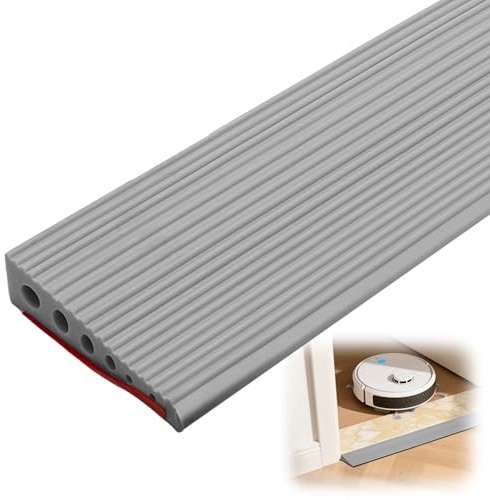Rampe per soglie, 2,5x100x10 cm, ausilio antiscivolo, superficie antiscivolo, piastra di sollevamento in gomma, ausilio per soglia per sedia a rotelle, passeggino, deambulatore o e-scooter (grigio