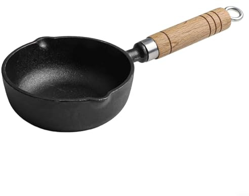 Poêle à frire en fonte brute de 13 cm pour faire des omelettes et des crêpes pour plaques à induction et cuisinières