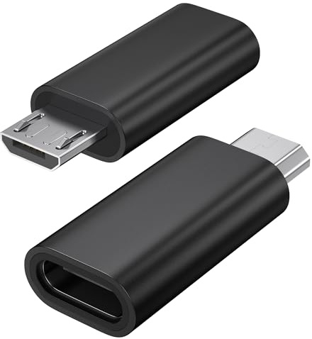 Zoye 2 Pack USB C to Micro USB Adapter - Female to Male Connector Compatible With Galaxy S7/S7 Edge, Nexus 5/6 and Micro USB Devices (Black/Black)