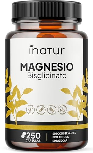 Bisglicinato de Magnesio – 360 mg de Magnesio Elemental por Dosis Diaria (250 Cápsulas) – Suministro para 4 Meses – Magnesio Quelado de Alta Absorción – Vegano, Sin Gluten y Suave para el Estómago