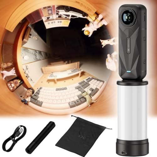 JJC 360° Light Attachment for Insta360 X5 X4 X3 DJI Osmo 360 Gopro Max Xtra 360 Accessories, Rechargeable Personal LED Video Light w. 1/4-20 Thread, 3 Color Mode / 5 Brightness Level for Selfie Vlog