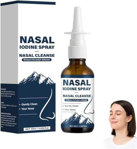 Spray nasal à l'iode, nettoyant et rafraîchit vos voies nasales, spray nasal transparent naturel sans goutte pour homme et femme (1)