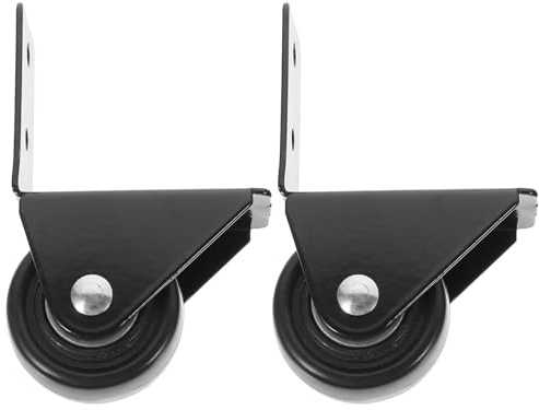 Homoyoyo 2pcs Replacement Heavy Duty Rubber Caster Wheels for Suitcase and Furniture, Industrial Rolling Wheels with Black Plate, Sturdy Carrying and Transport Accessories for Travel