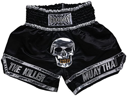 FLUORY Muay Thai Shorts, högkvalitativ thailändsk boxning shorts MMA kickboxning för dam man barn stridsträningstävling.