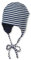 Sterntaler OCS Wendemütze Baby mit Bindeband & Ohrenklappen, Bio-Baumwolle, gefüttert, Unisex, Größe 43, marine, Melange-Ringel, Wendemütze aus GOTS-zertifiziertem Jersey