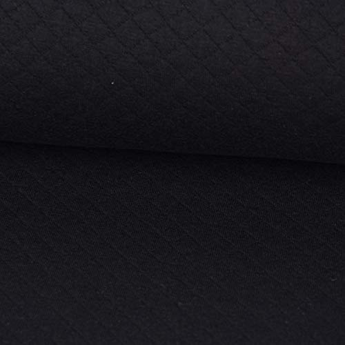 SCHÖNER LEBEN. Sweatstoff Steppstoff Steppsweat einfarbig schwarz 1,5m Breite