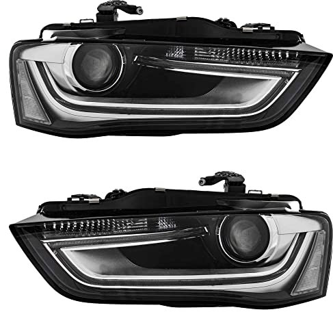 QR-PARTS Bi-Xenon Scheinwerfer Set links & rechts Hauptscheinwerfer Frontscheinwerfer PWY24W ohne Lampenträger für Model A4 Avant 8K5 B8 8K2 8KH