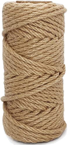 Juteseil, 6 mm Dick, 20 m lang, Natürliches Seil, perfekt für Kratzbaum Reparatur,Basteln, Gartenarbeit, Ersatz, Kunst, Handwerk, Binden, Festbinden und Umwickeln, DIY-Katzenspielzeug