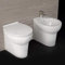 Ogomondo Sanitari Ceramica Dark A Pavimento Vaso WC + Bidet + Sedile