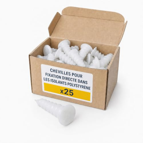 Cheville pour polystyrène - Jeu de 25 pièces - Longueur 90 mm - Diamètre 34 mm - ING Fixation | Cheville pour polystyrène - Jeu de 25 pièces - Longueur 90 mm - Diamètre 34 mm