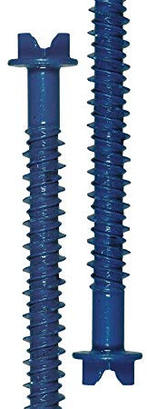 DOJA INDUSTRIAL | Vis à Beton | Tete Hexagonale avec Rainure et Rondelle | Diamètre Filetage: 6,5mm | Longueur: 80mm | Pack 20 Acier Zingué Bleu | pour Fenetre, Fixation Cadre, Construction...