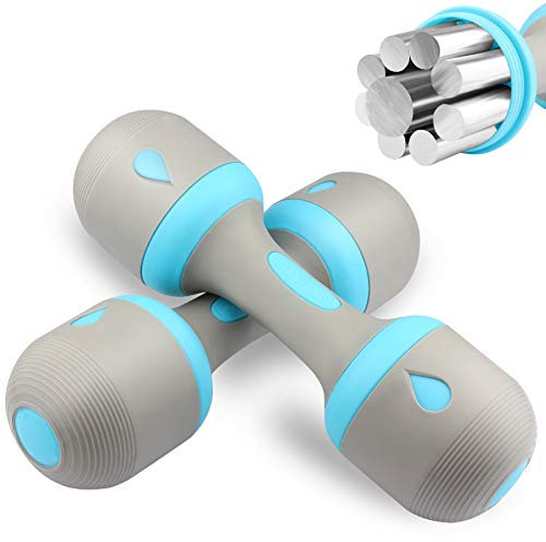 Einstellbares Hantelgewicht Paar, 5-in-1-Gewicht Optionen von 1 bis 5 kg, Rutschfeste Neoprenhand, Allzweck, Zuhause, Fitnessstudio, Büro