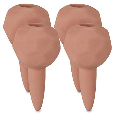 Relaxdays Coni Annaffiatori in Set da 4, Sfere di Irrigazione Ø 6 cm, Ceramica, Irrigatori a Goccia per Vasi, Terracotta